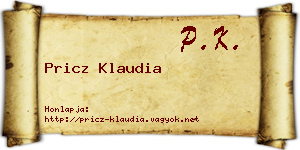 Pricz Klaudia névjegykártya